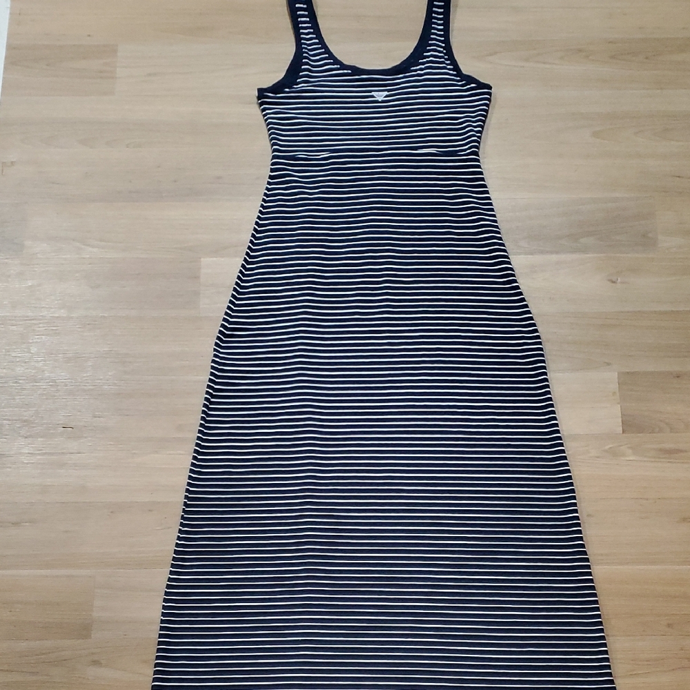 Striped Blue and White Maxi Dress